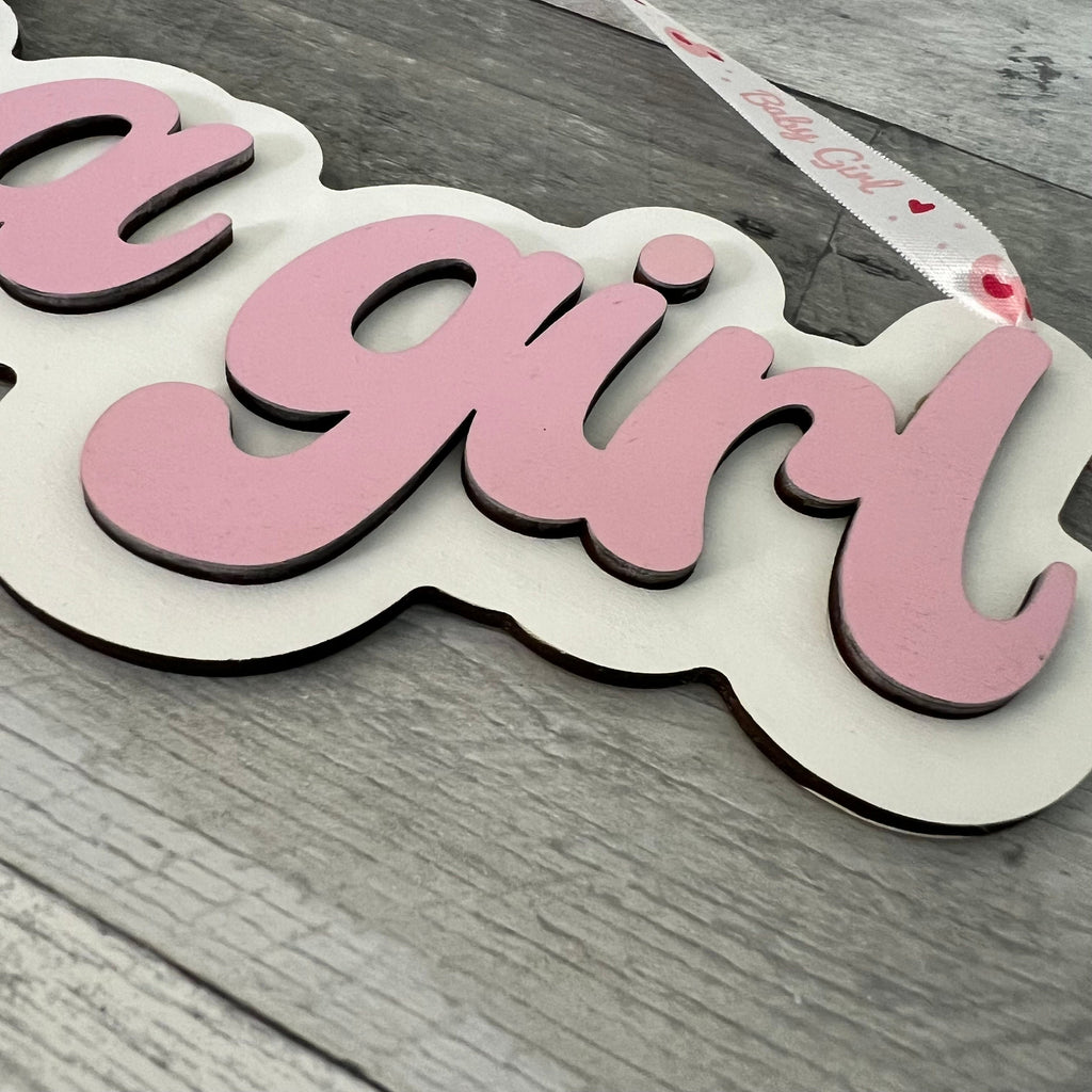 It's A Girl Wood Sign