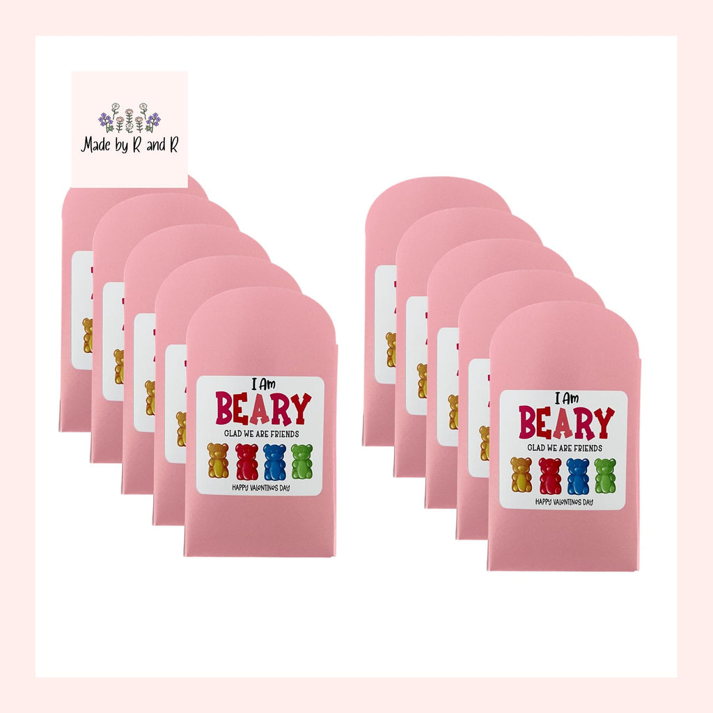 I Am Beary Glad We Are Friends Valentine Envelopes (Set of 10) *candy NOT included*
