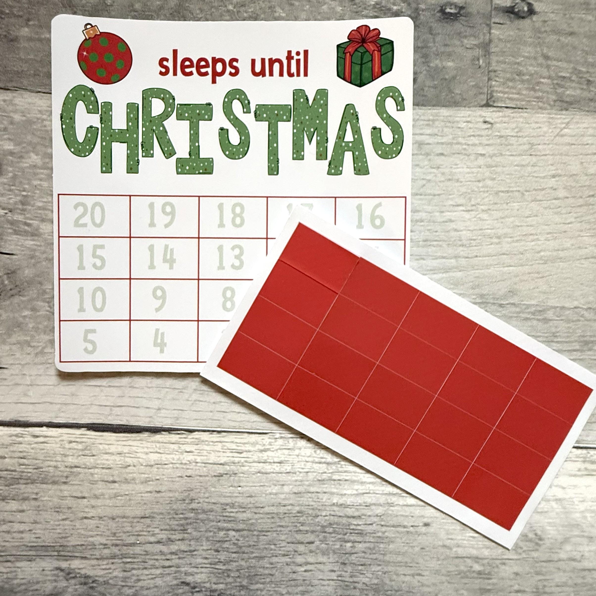Sleeps Until Christmas Small Countdown Sticker