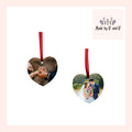 Custom Heart Two-Sided Christmas Photo Ornament