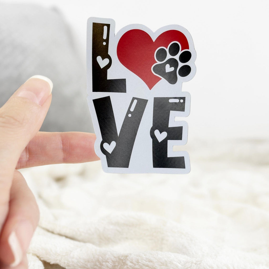 Love With Paw Print Sticker from Made By R And R