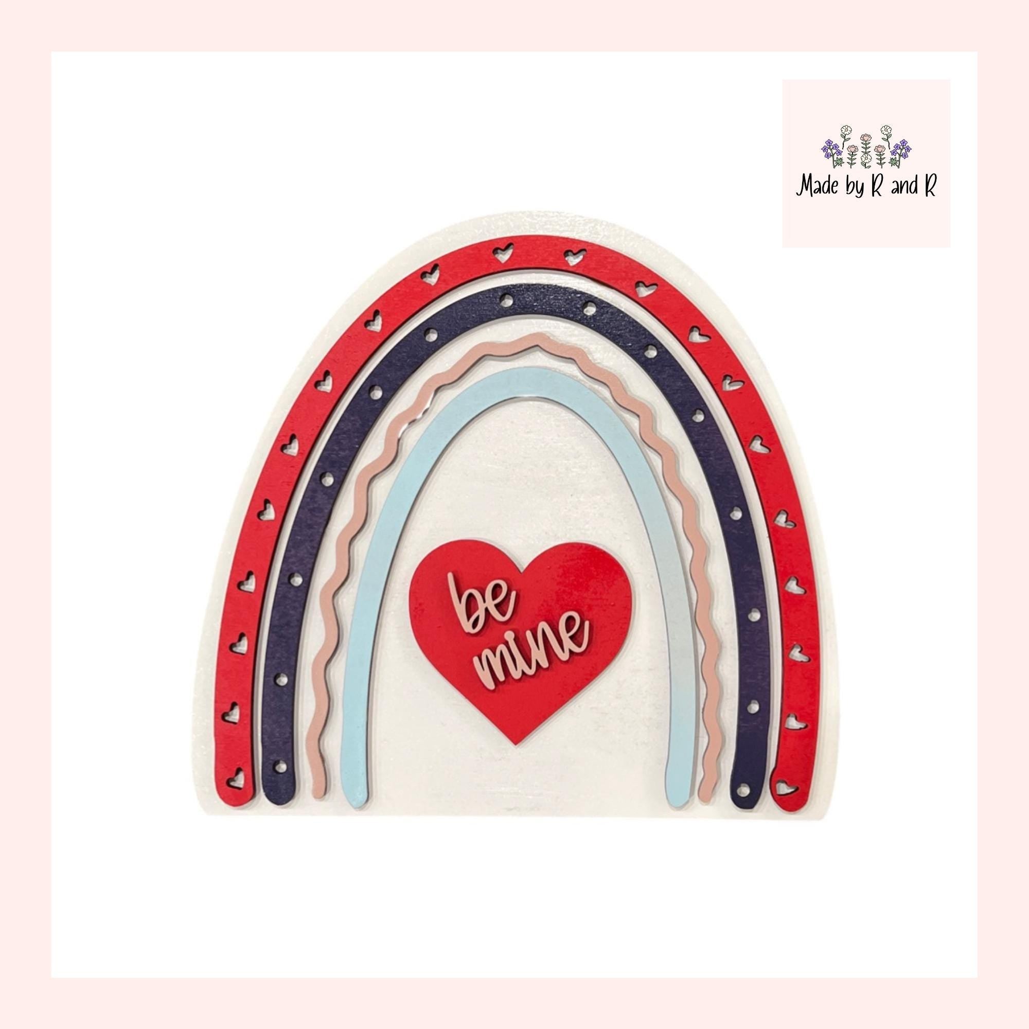 Valentine Boho Rainbow Wood Cut Outs