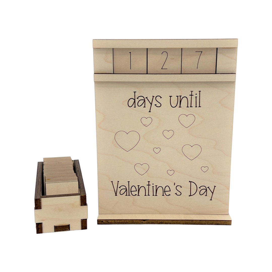 Days Until Valentine's Day Wood Countdown