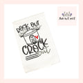 Rock Out With Your Crock Out Embroidered Kitchen Dish Towel
