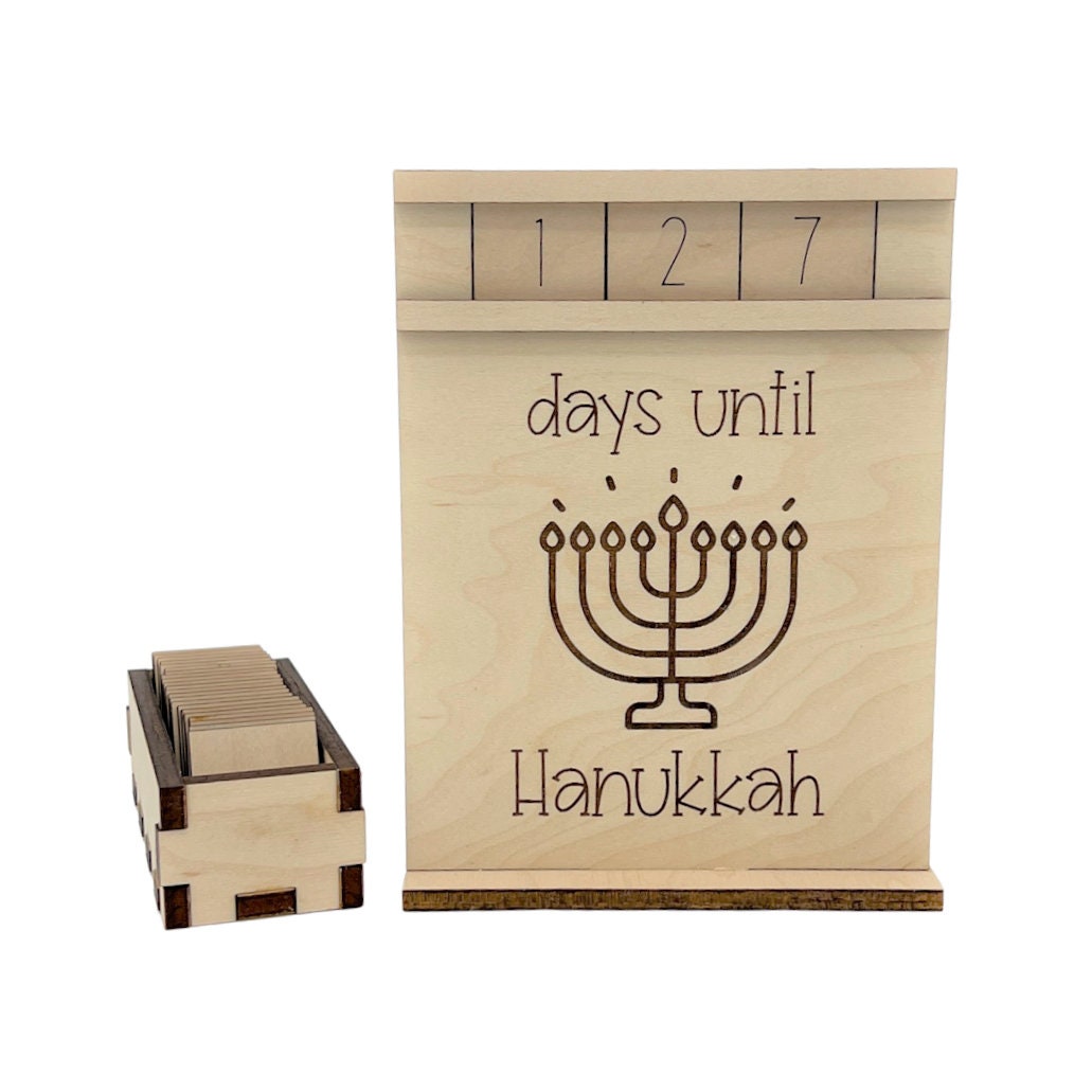 Days Until Hanukkah Wood Countdown