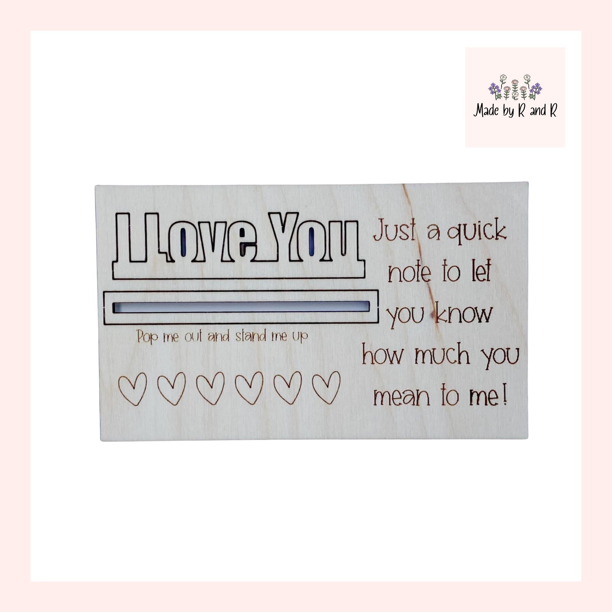 I Love You Wood Card
