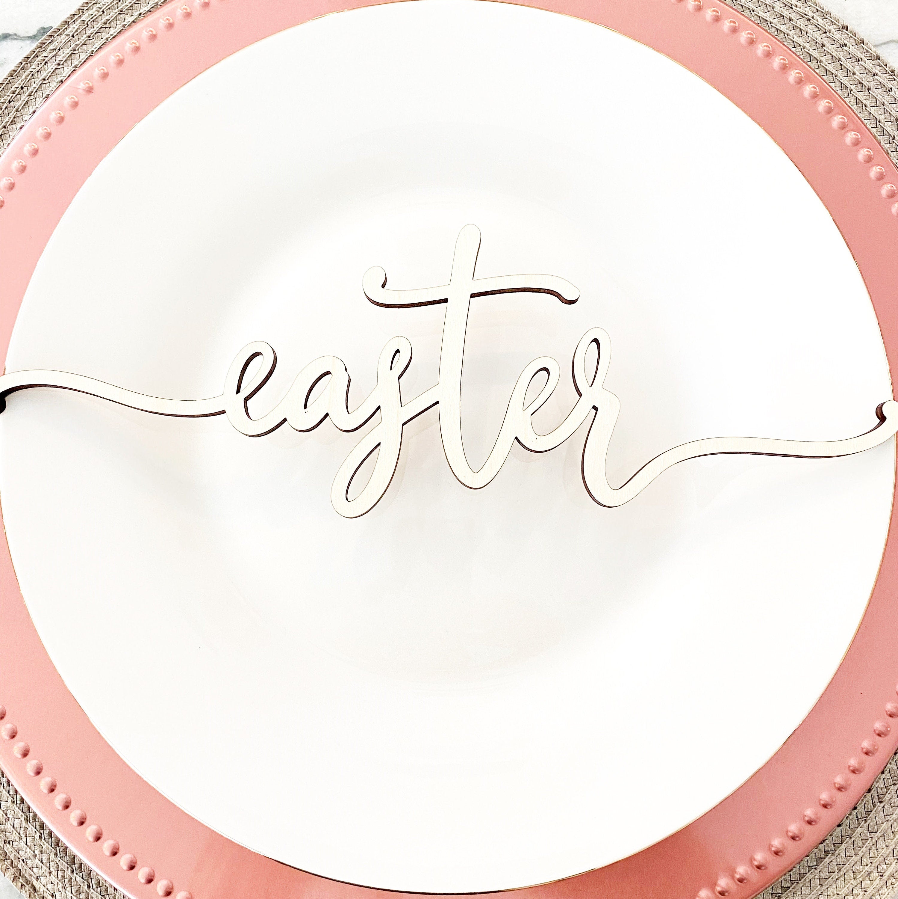 Religious Easter Place Setting Wood Words (Set of 4)