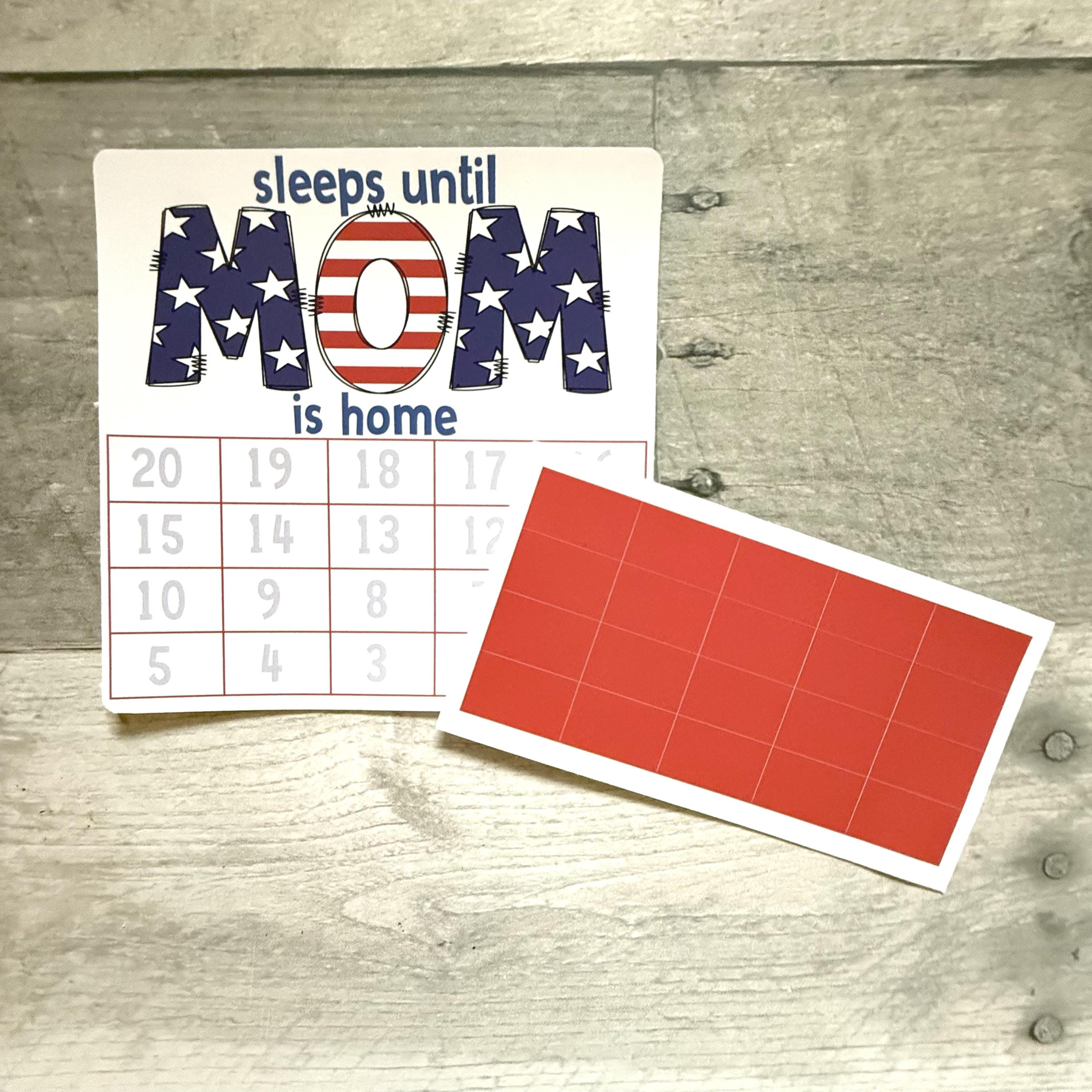 Sleeps Until My Hero Is Home Small Countdown Sticker