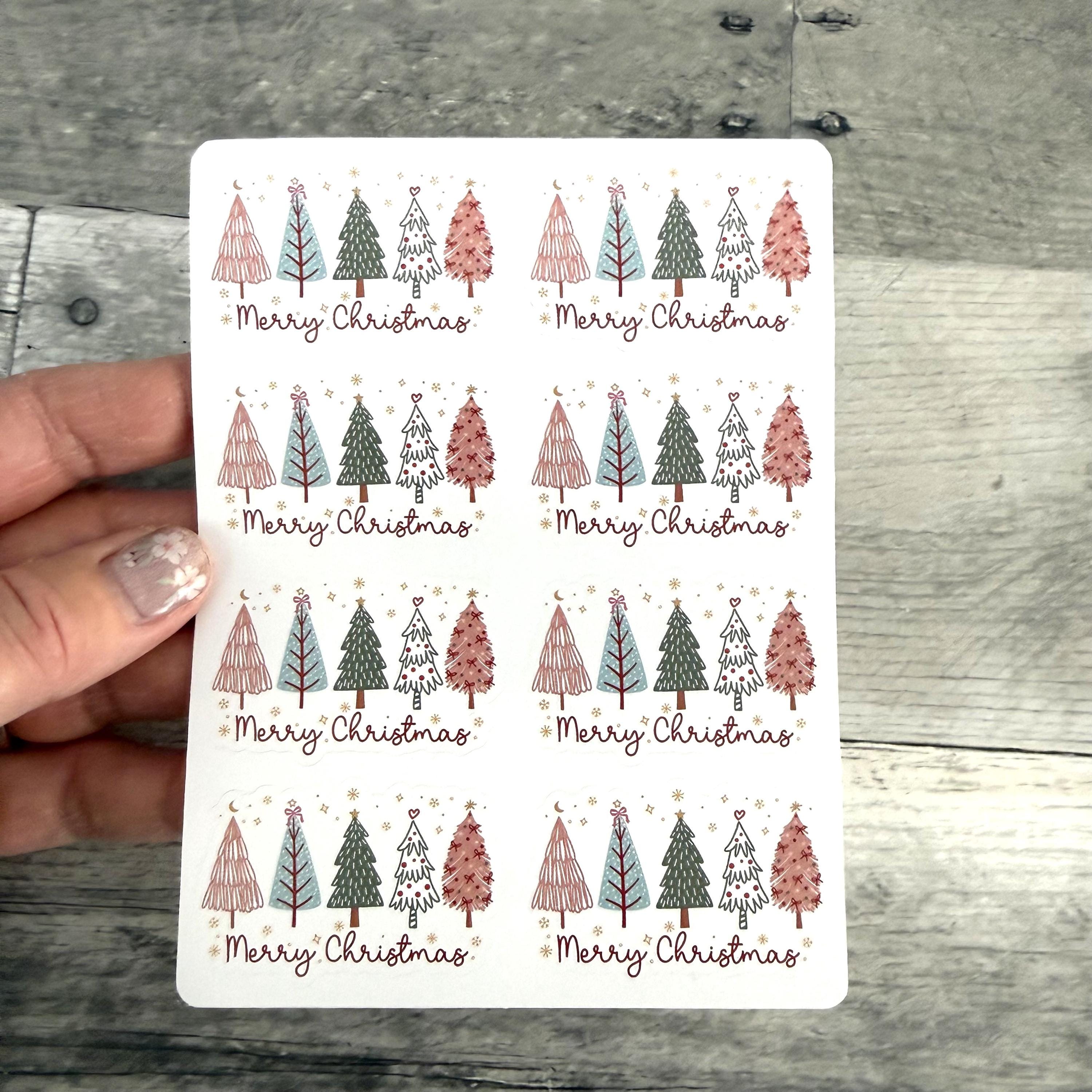 Merry Christmas Tree Stickers (set of 8)