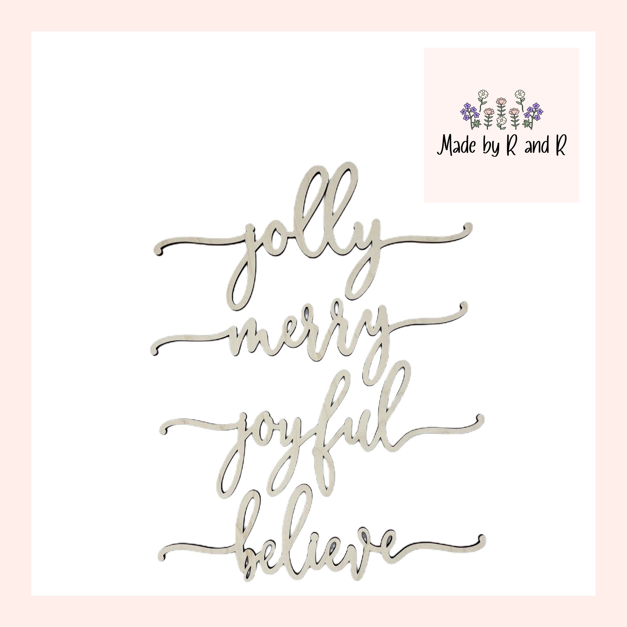 Christmas Place Setting Wood Words (Set of 4)