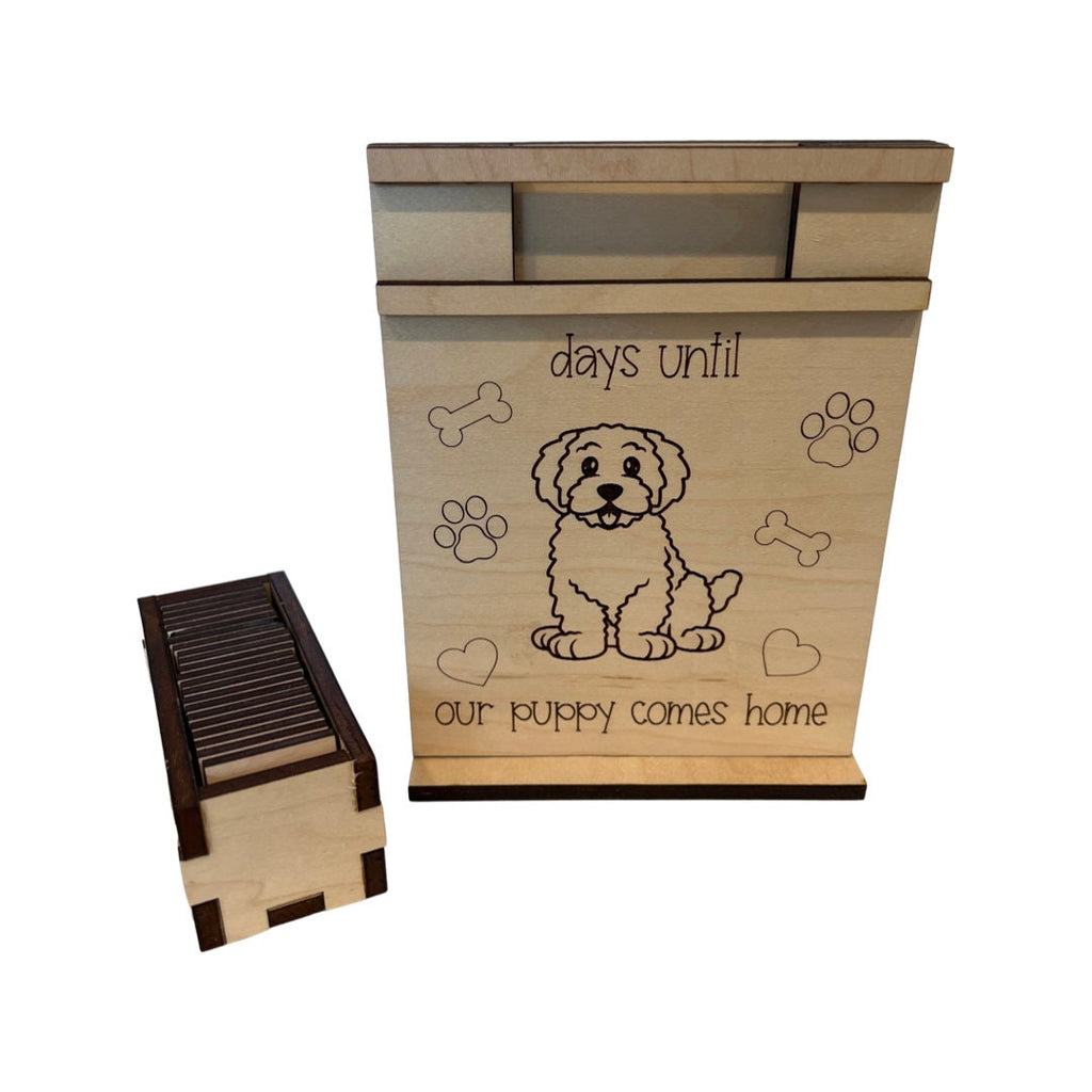 Days Until Our Puppy Comes Home Wood Countdown