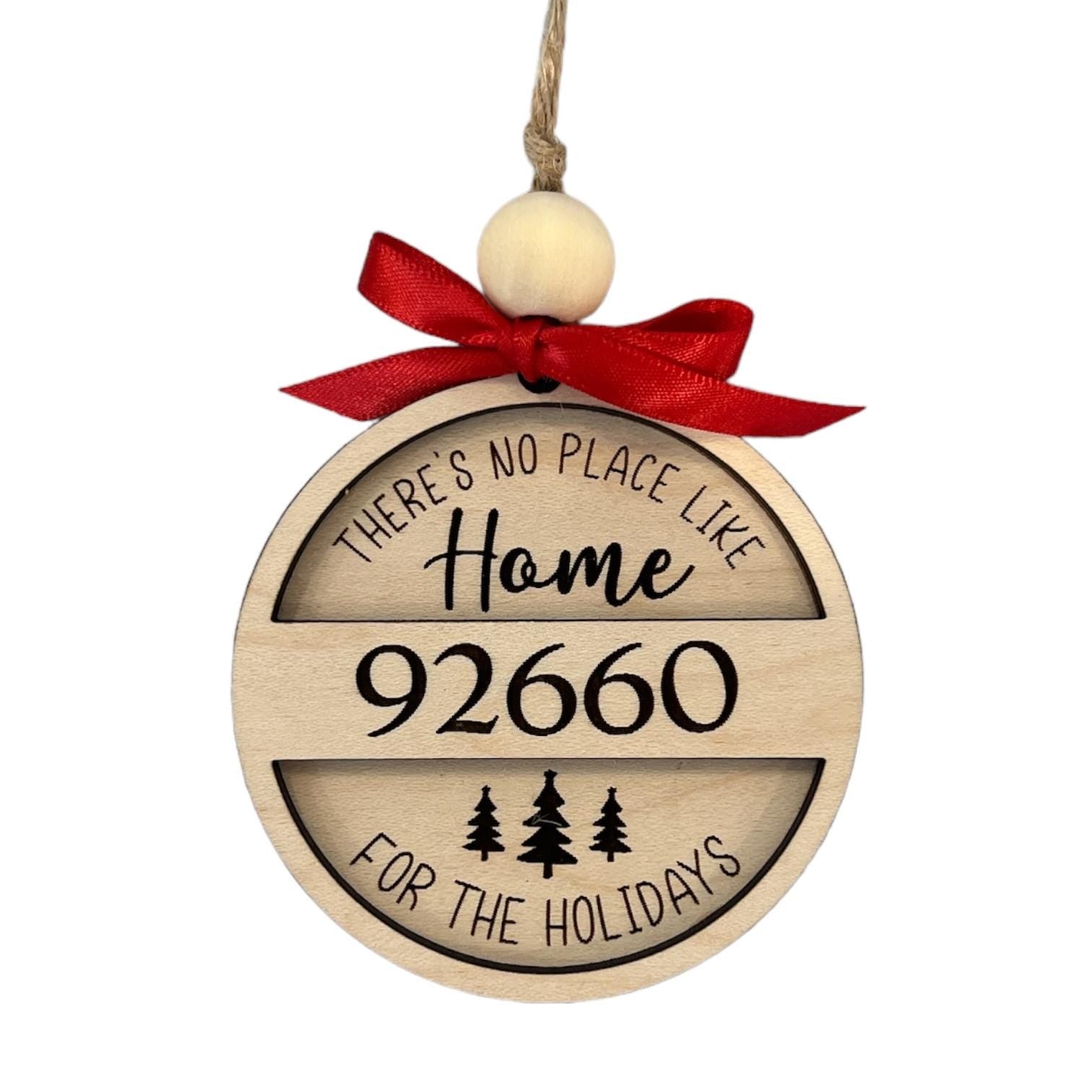 Zip Code Wood Ornament