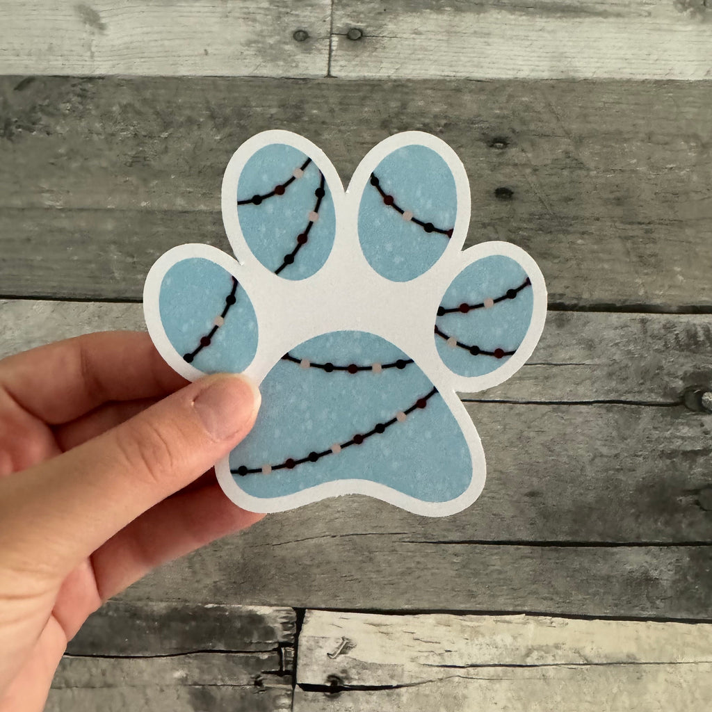 Christmas Light Paw Print Sticker