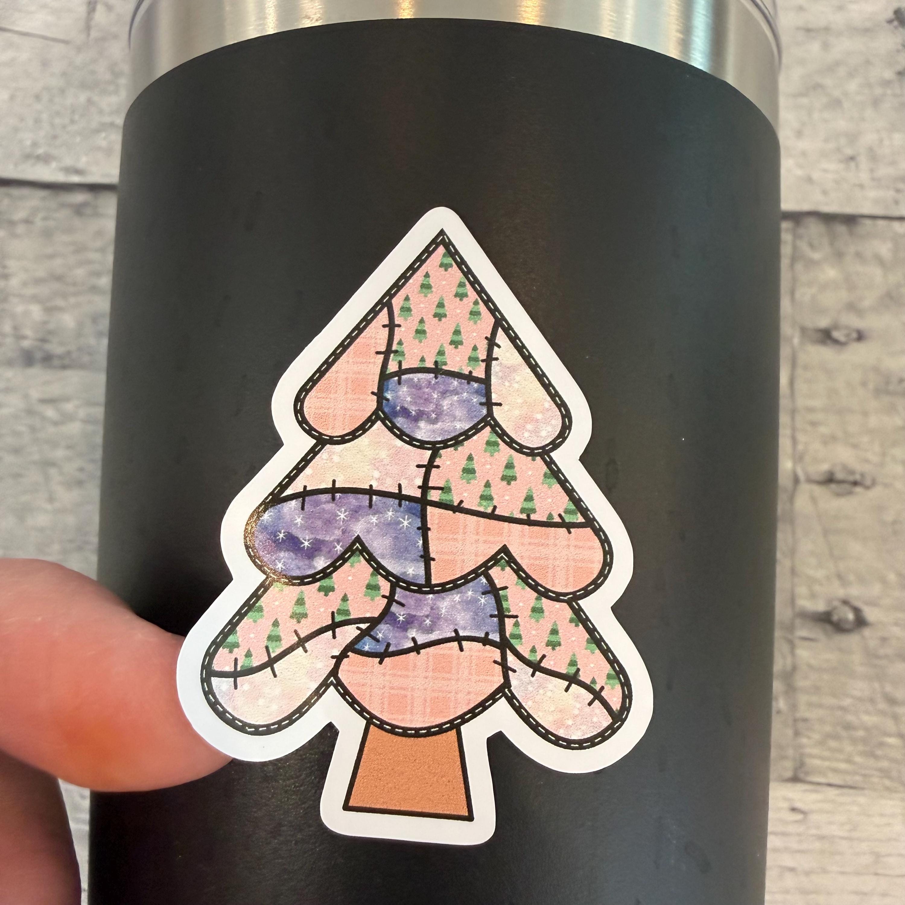 Patchwork Christmas Tree Stickers (set of 12)