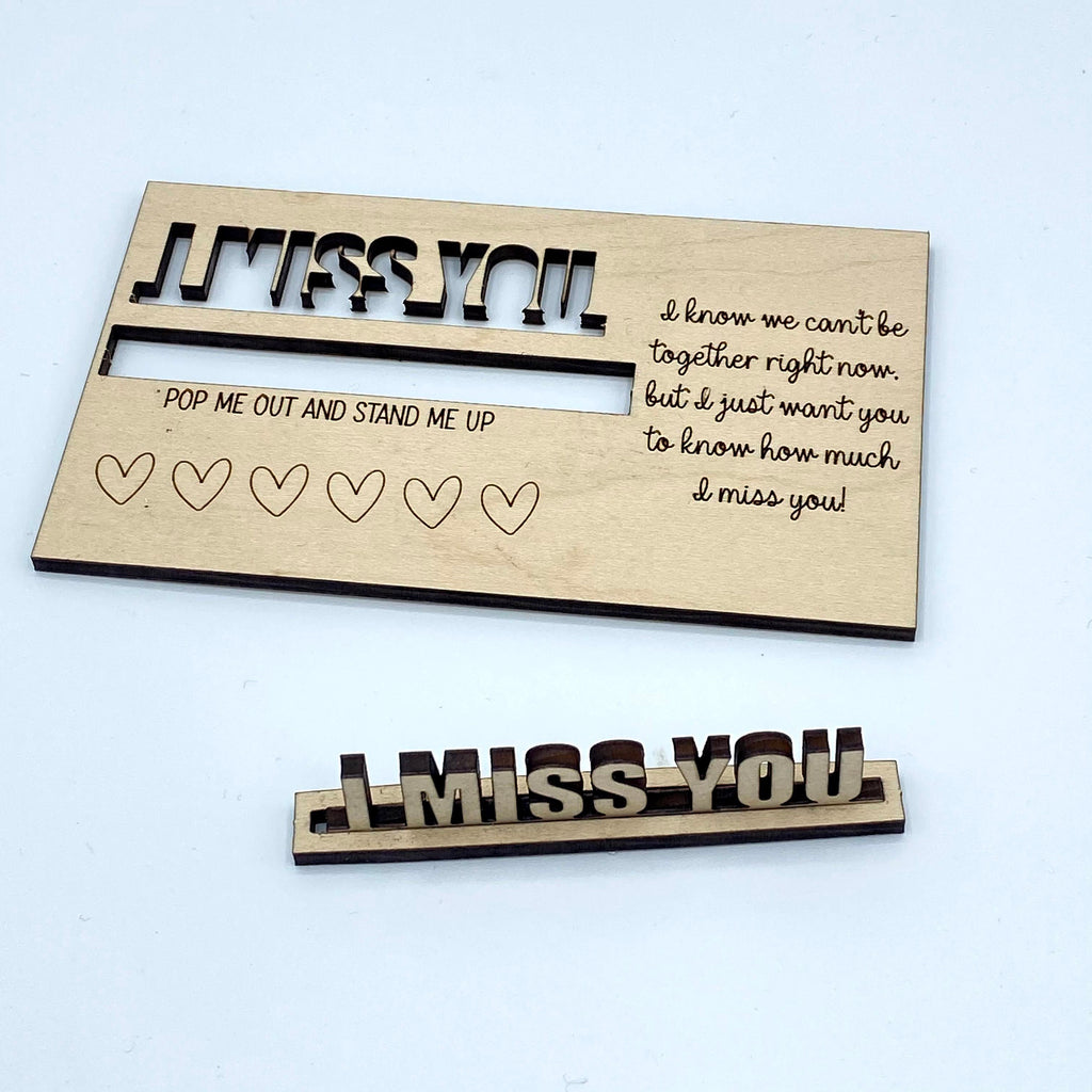 I Miss You Wood Card