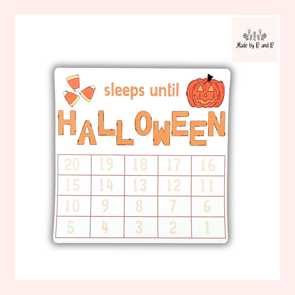 Sleeps Until Halloween Small Countdown Sticker