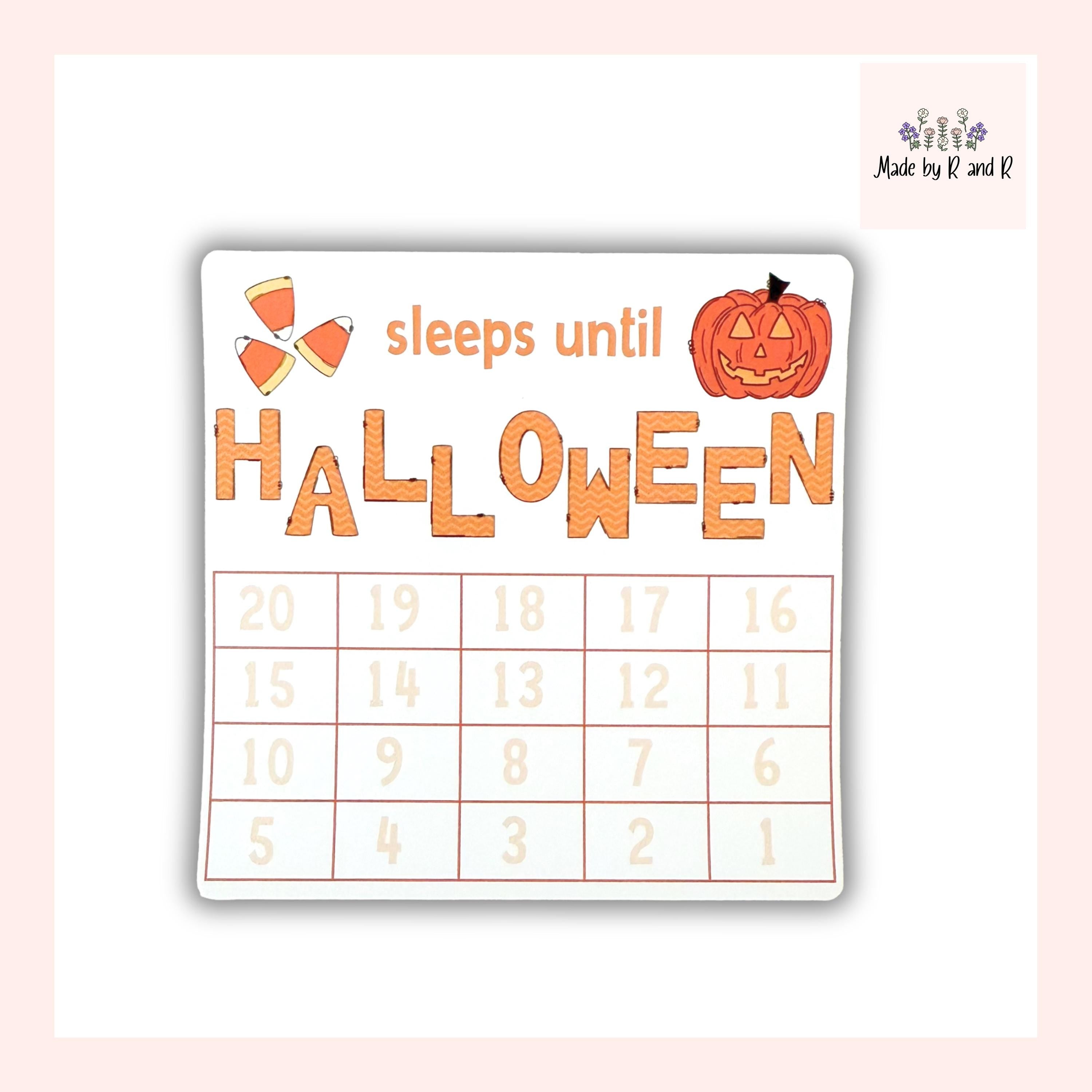 Sleeps Until Halloween Small Countdown Sticker