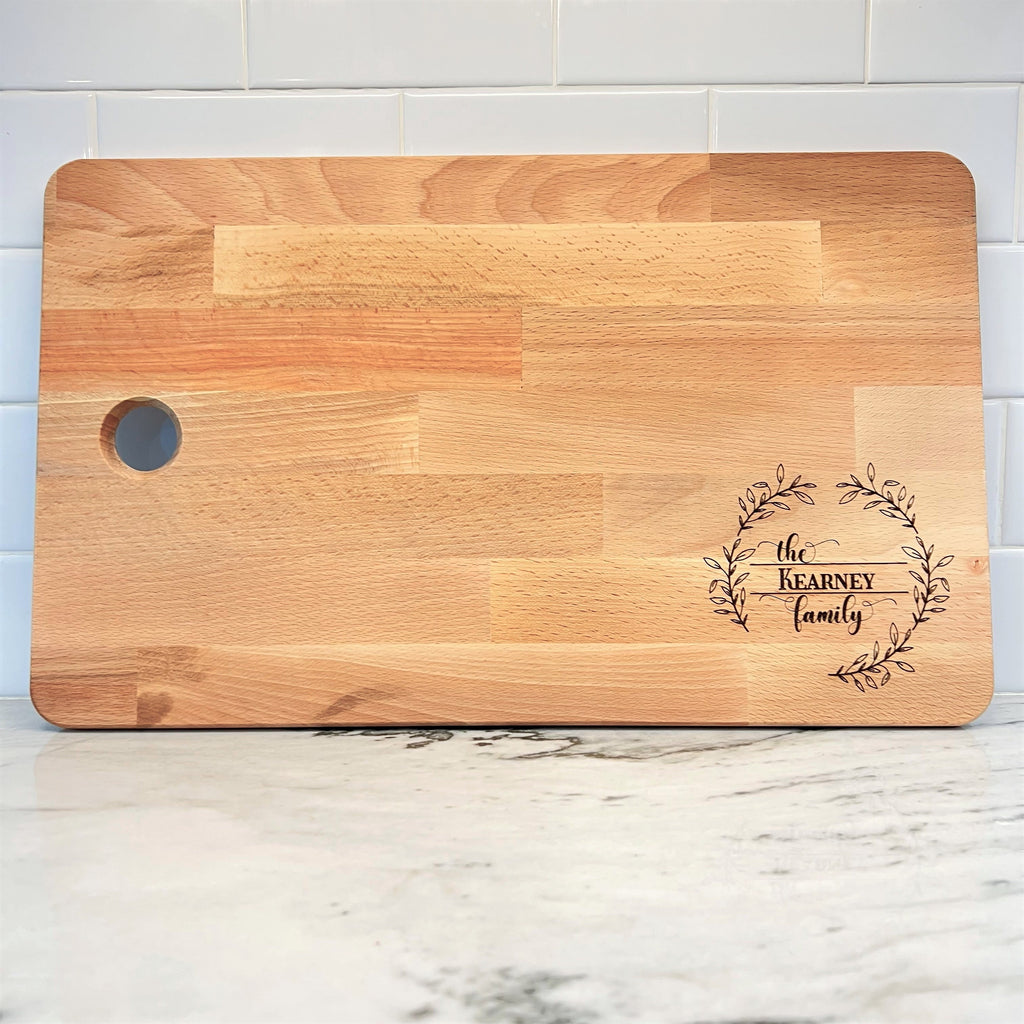 Custom Family Monogram Large Cutting Board