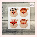 Knit Santa Sport Stickers (set of 4)