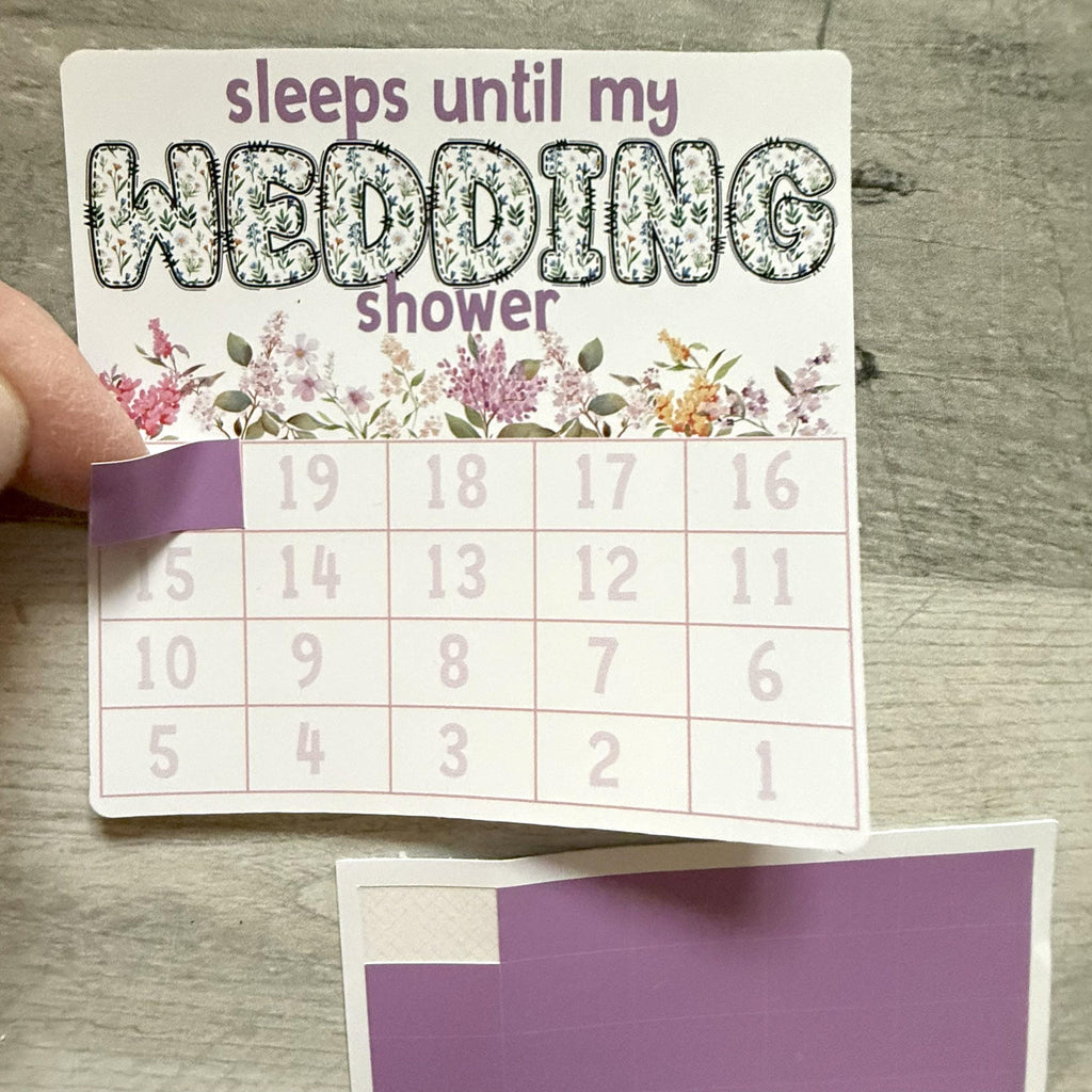 Sleeps Until My Wedding Shower Small Countdown Sticker