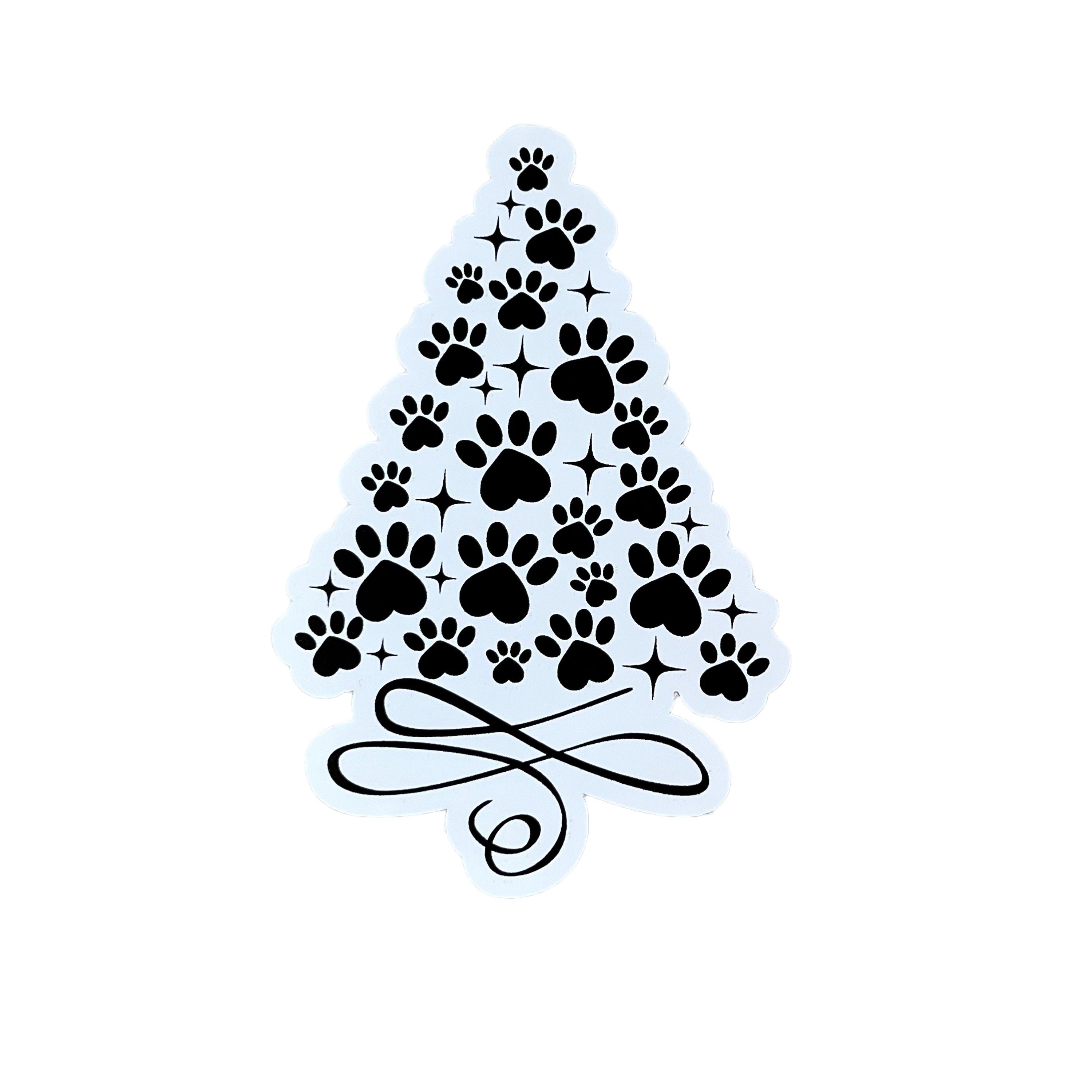 Paw-sitively Adorable Christmas Tree Sticker