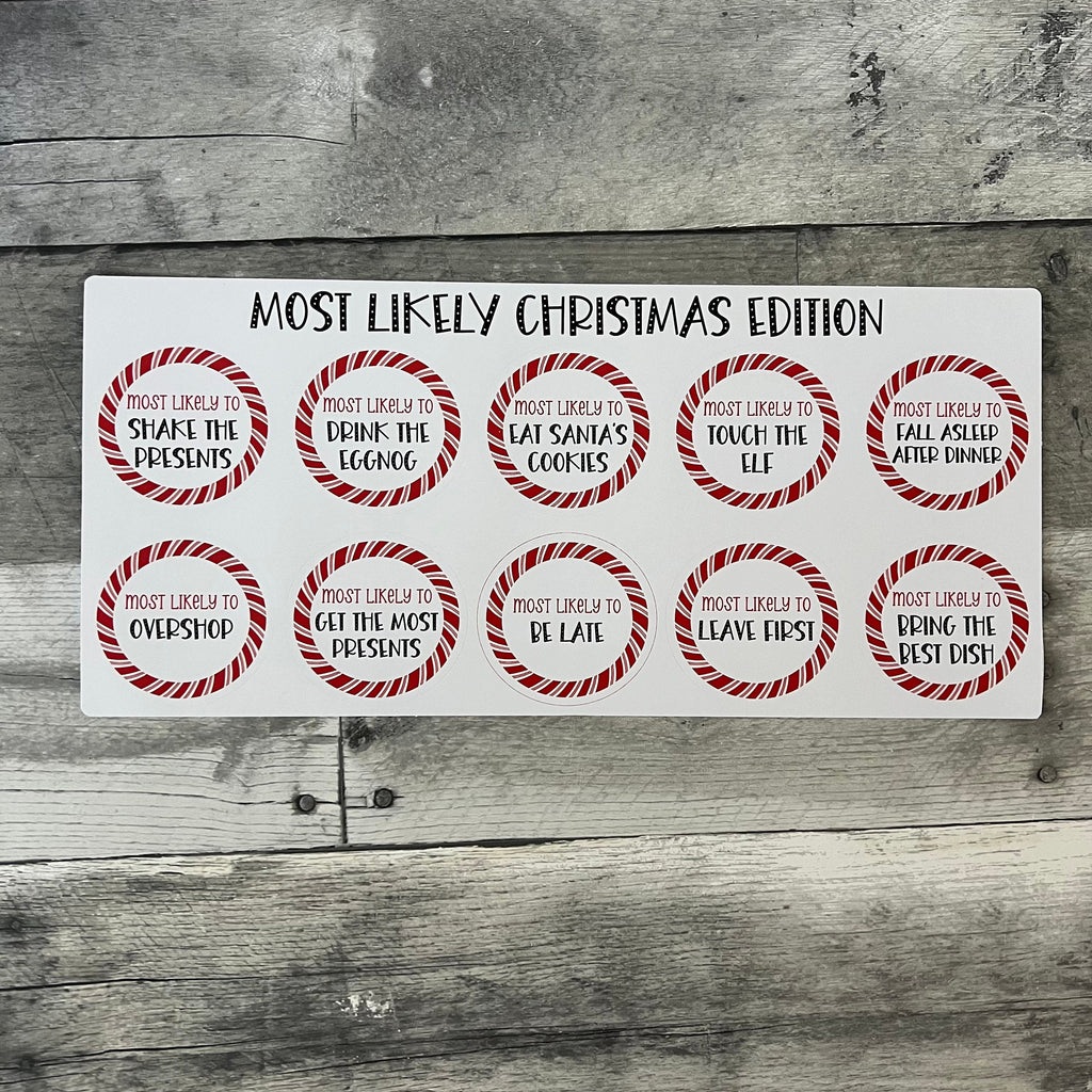 Most Likely To Christmas Edition Stickers