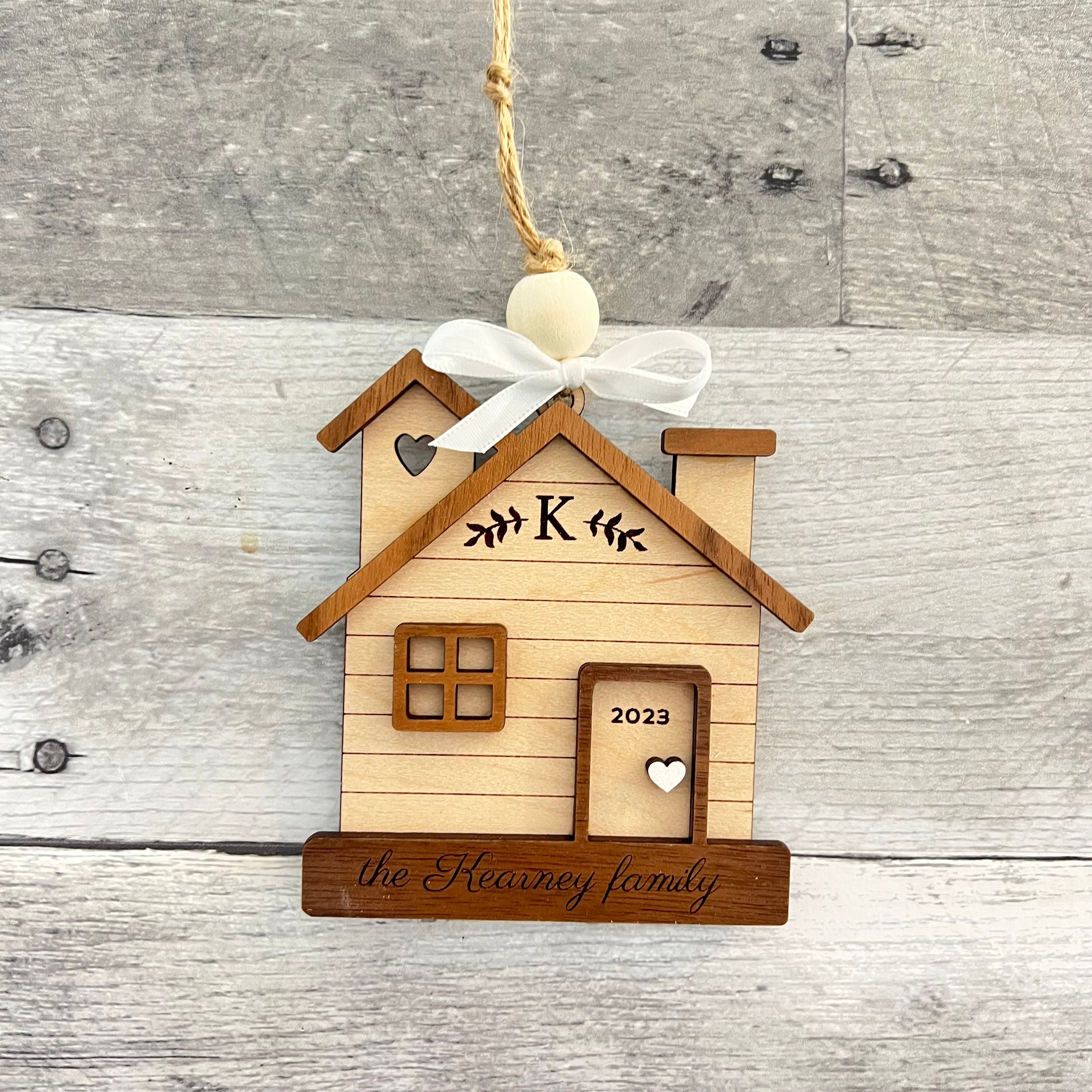 Personalized Family Name Wood Home Ornament
