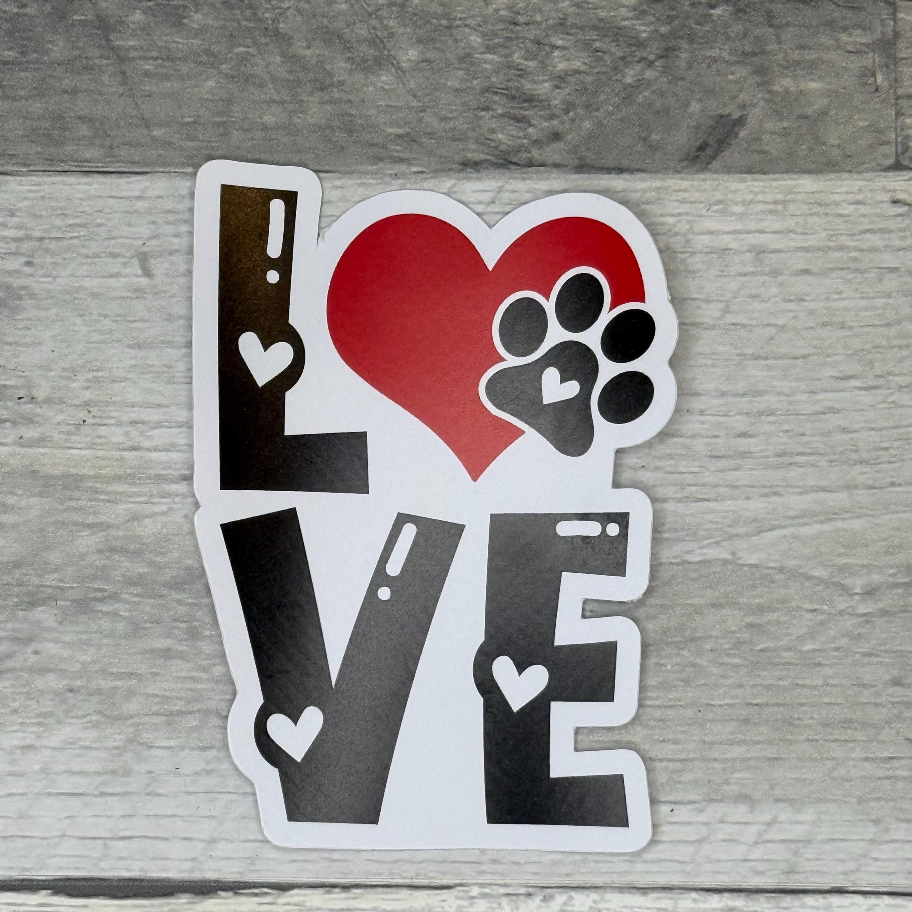 Love With Paw Print Sticker from Made By R And R