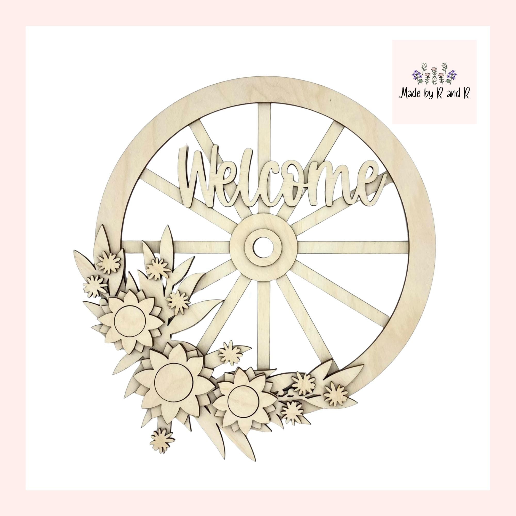 Wagon Wheel Welcome Sign Wood Cut Outs
