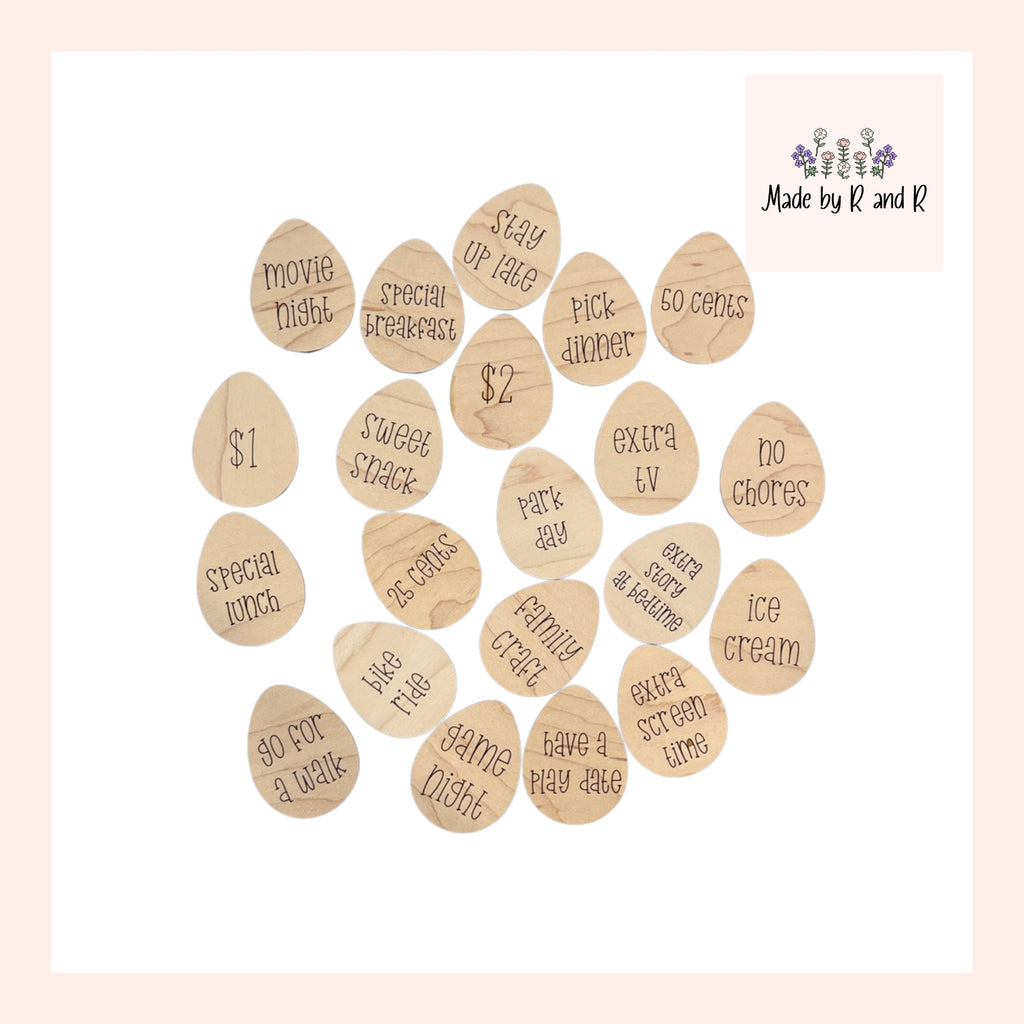 Wooden Easter Egg Tokens