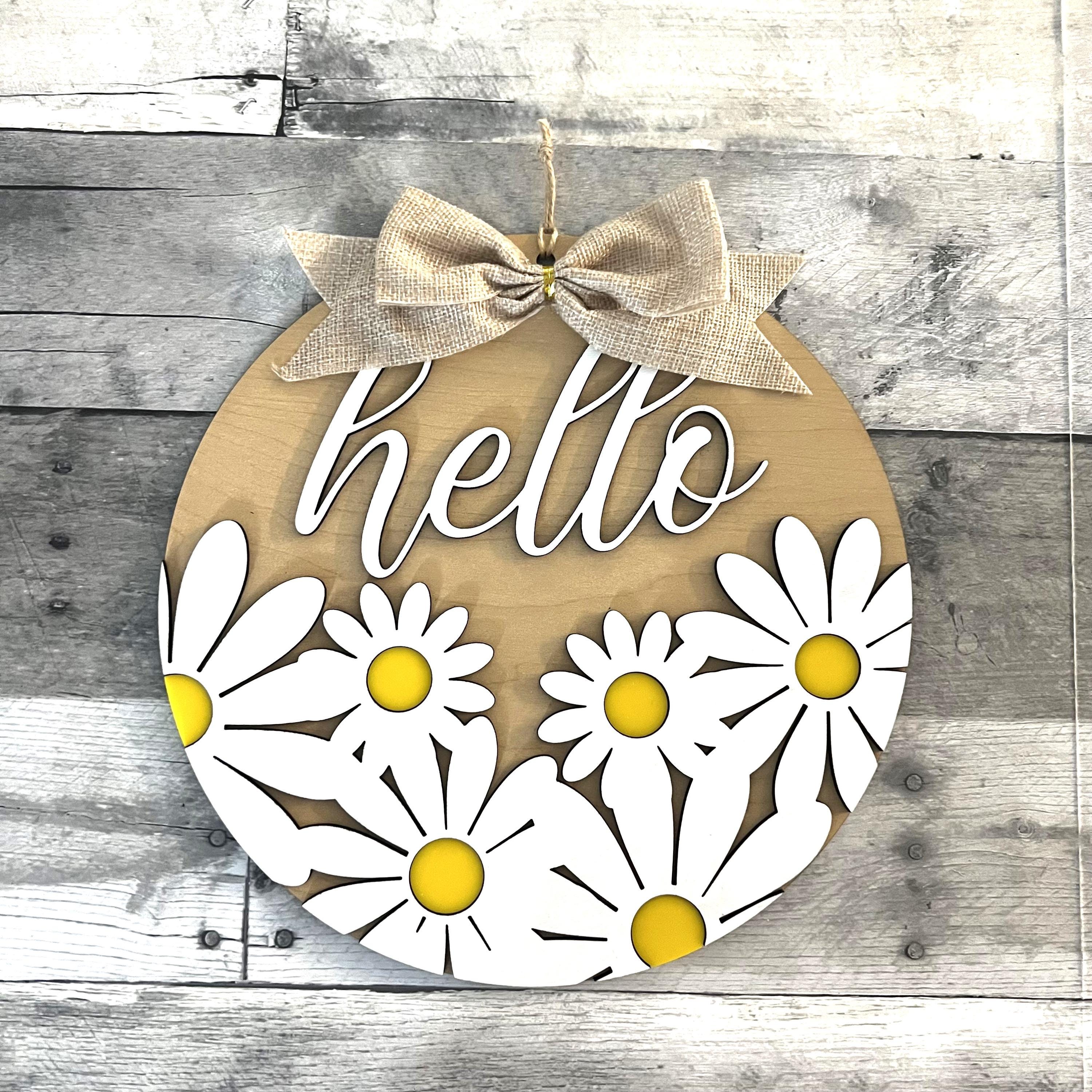 Hello Daisy Wood Sign