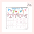 Sleeps Until My Birthday Small Countdown Sticker