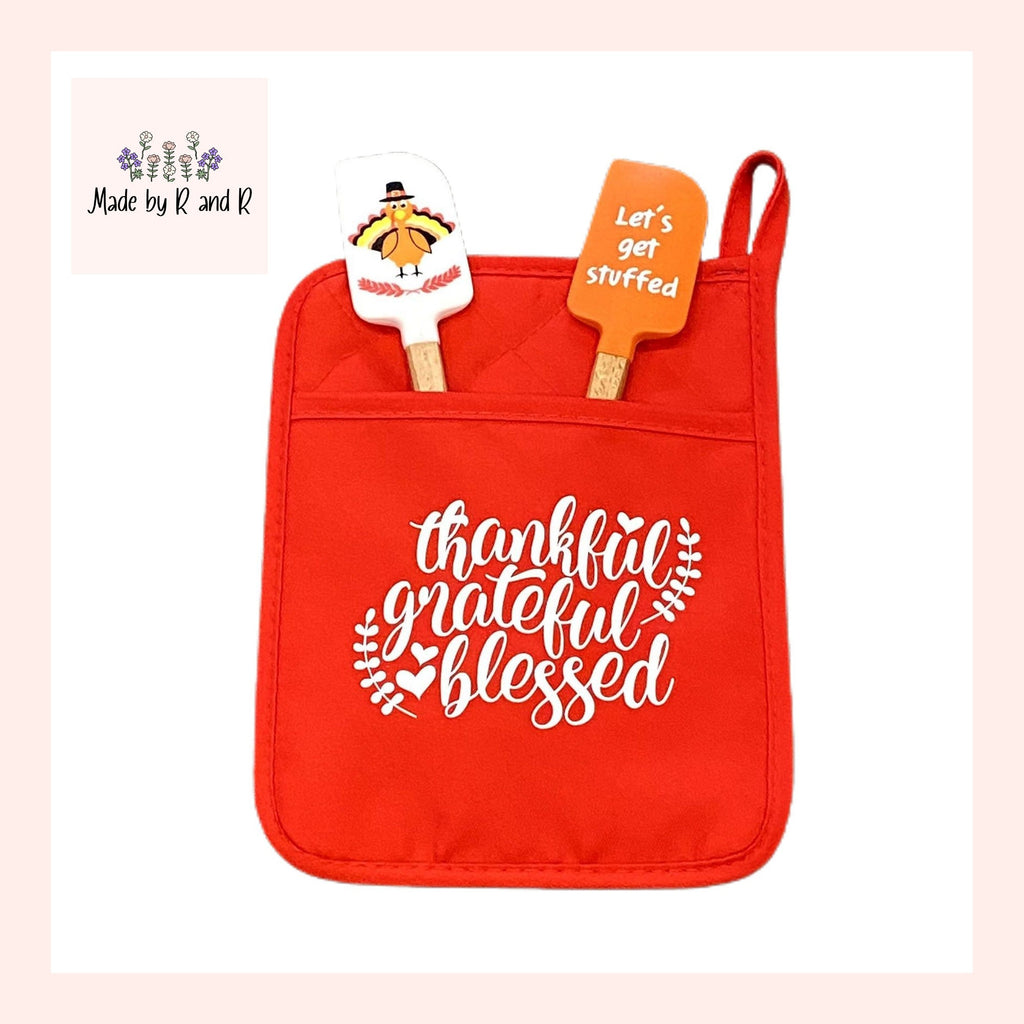 Thankful Grateful Blessed Pot Holder