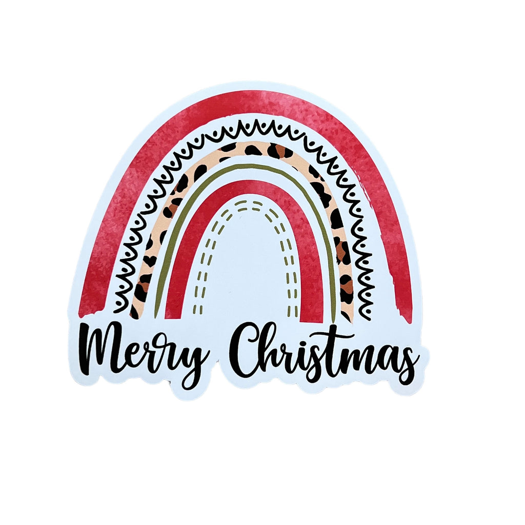 Merry Christmas Rainbow Sticker