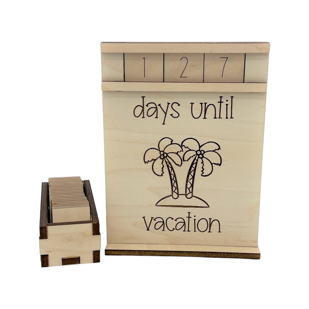 Days Until Vacation Wood Countdown