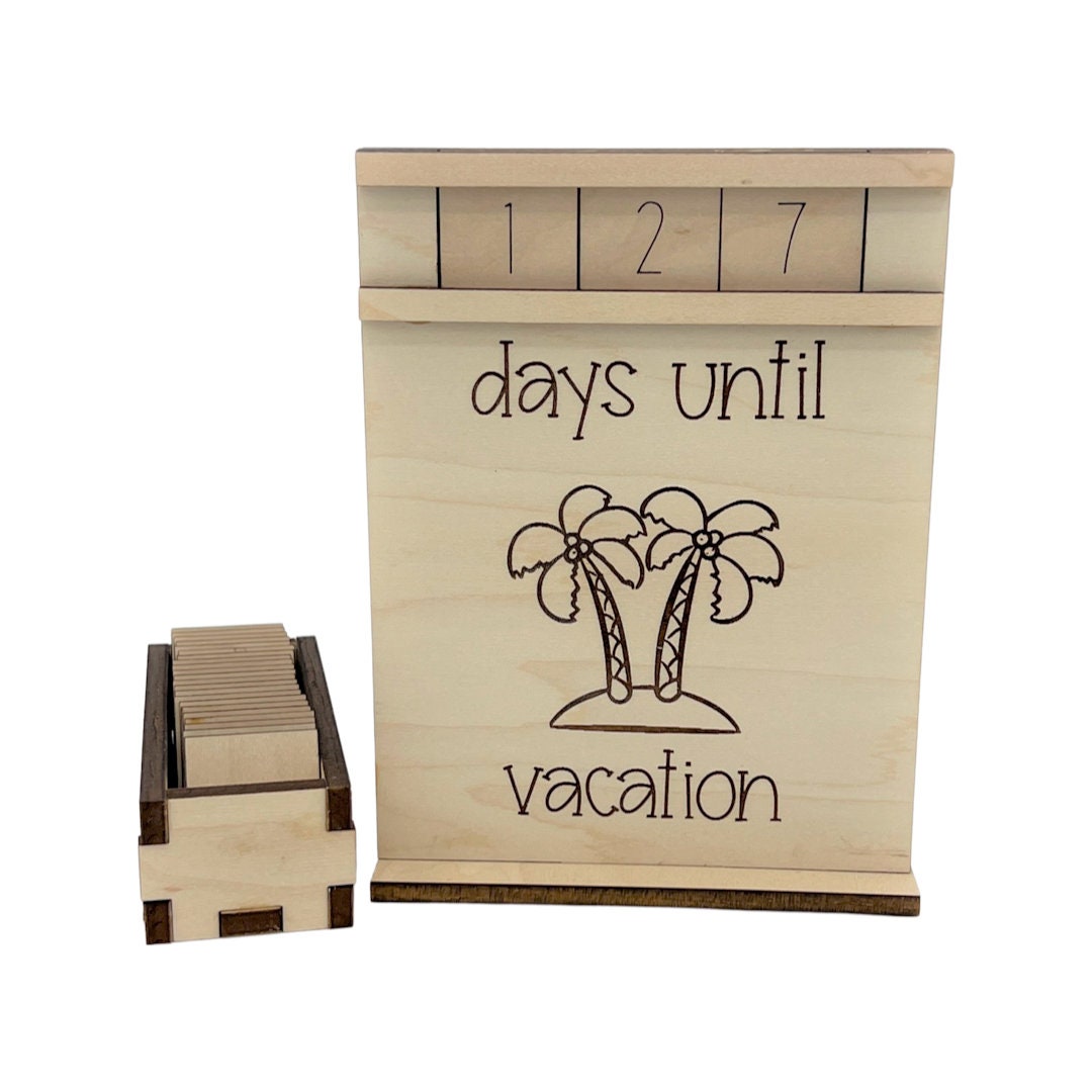 Days Until Vacation Wood Countdown