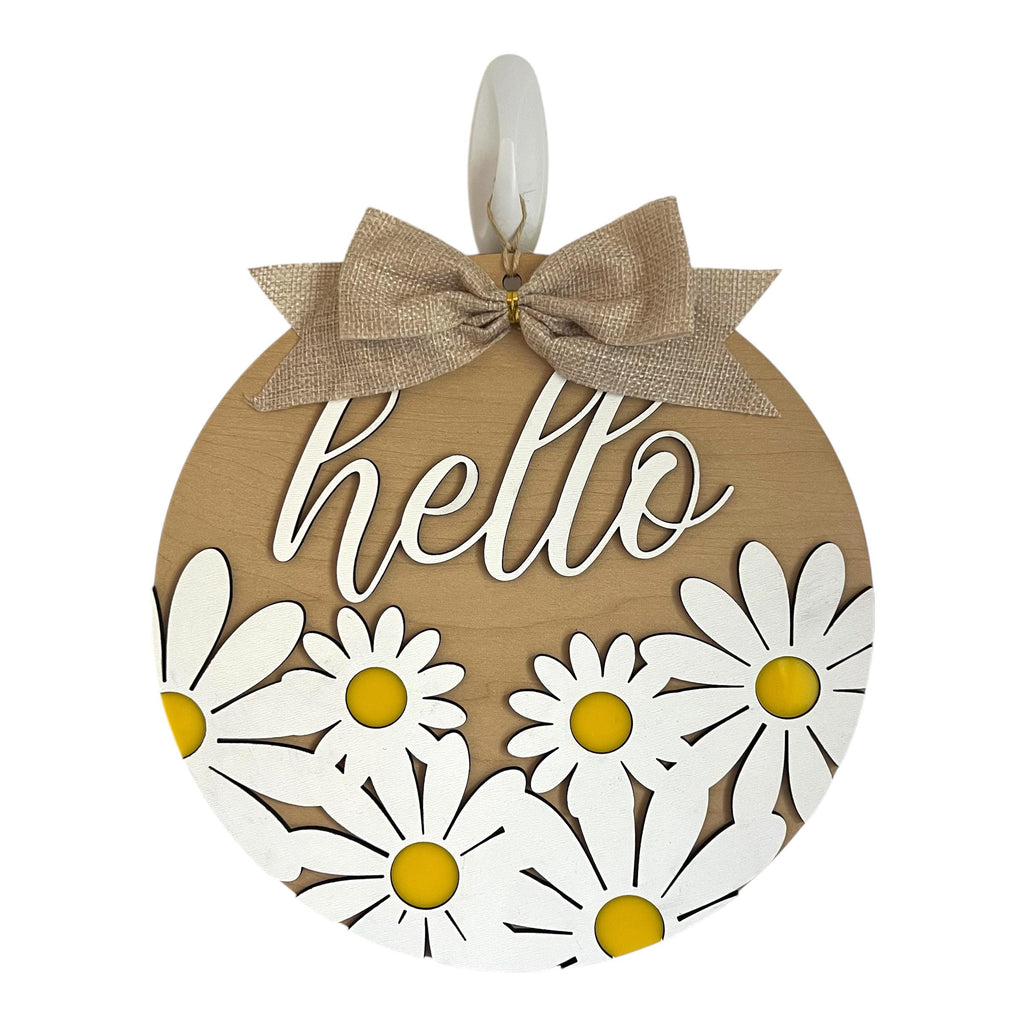 Hello Daisy Wood Sign
