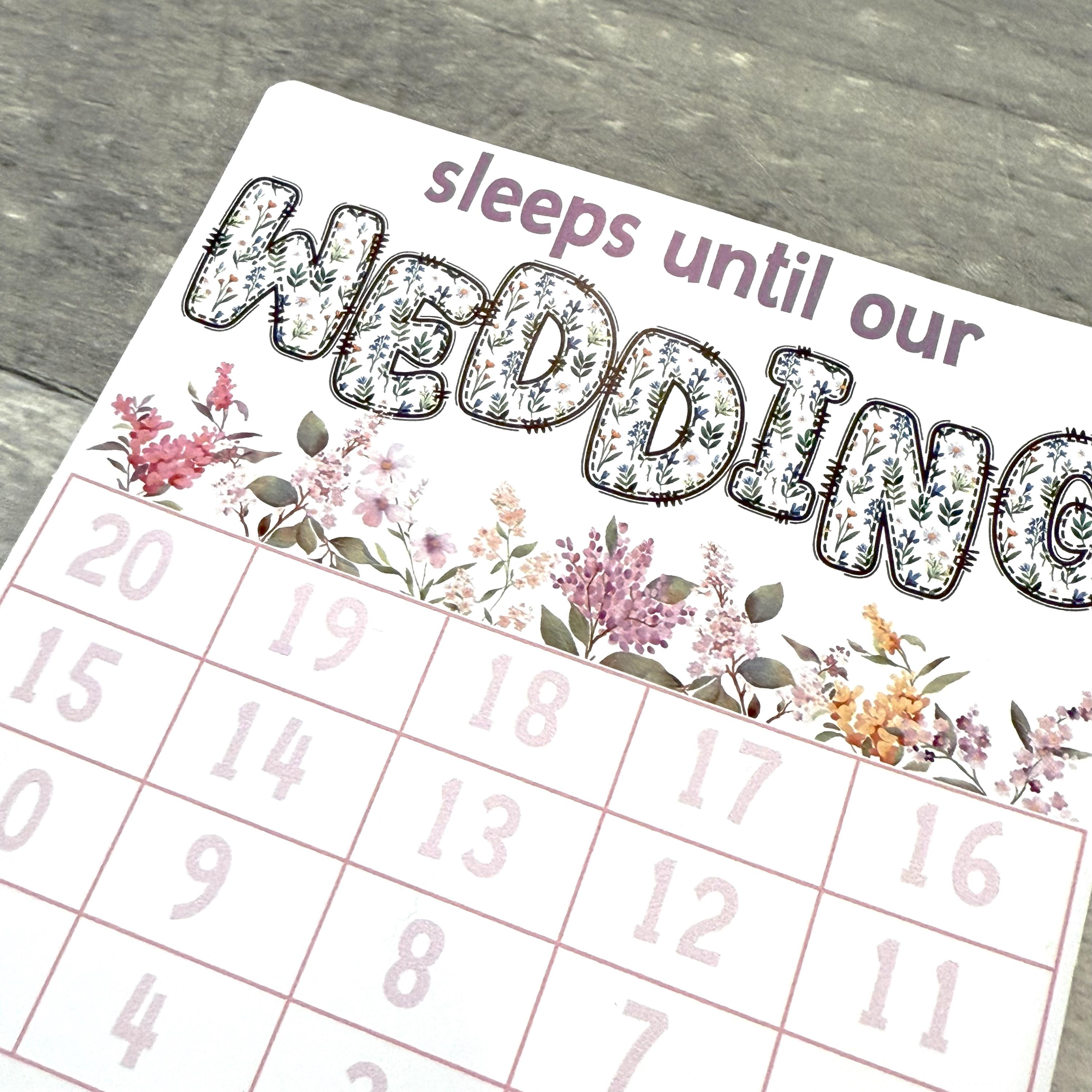 Sleeps Until Our Wedding Small Countdown Sticker