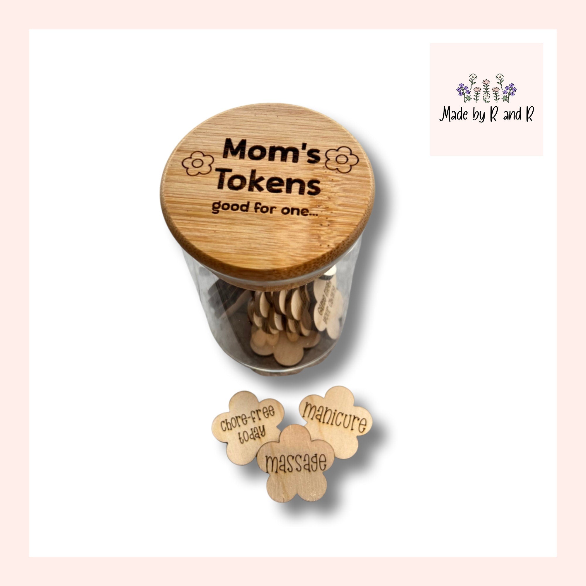 Mom's Tokens Glass Jar Perfect for Mother's Day