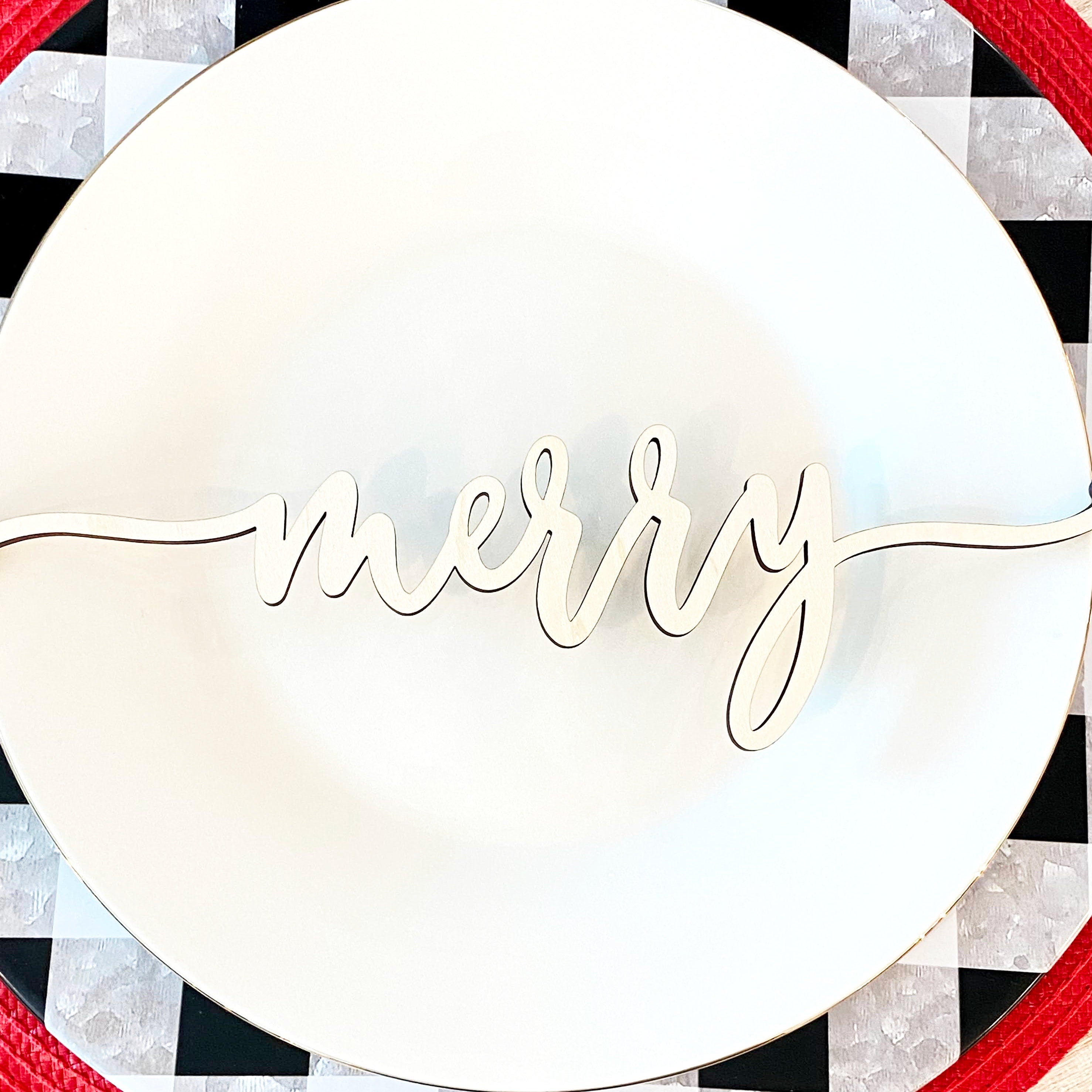 Christmas Place Setting Wood Words (Set of 4)