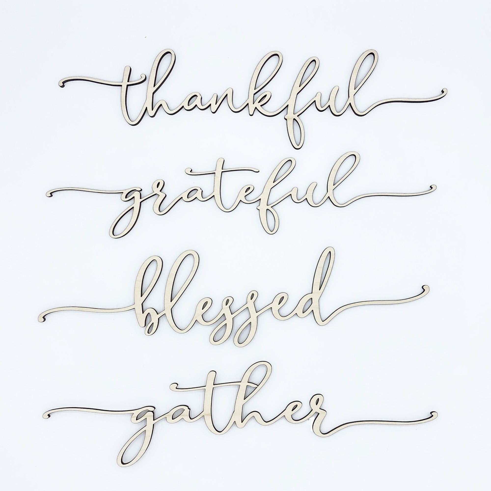 Thanksgiving Place Setting Wood Words (Set of 4)