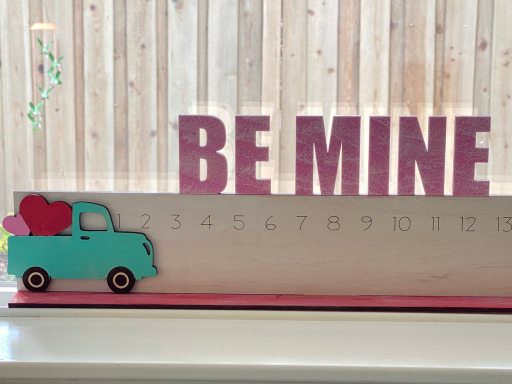 Be Mine Wood Valentine Truck Holiday Countdown