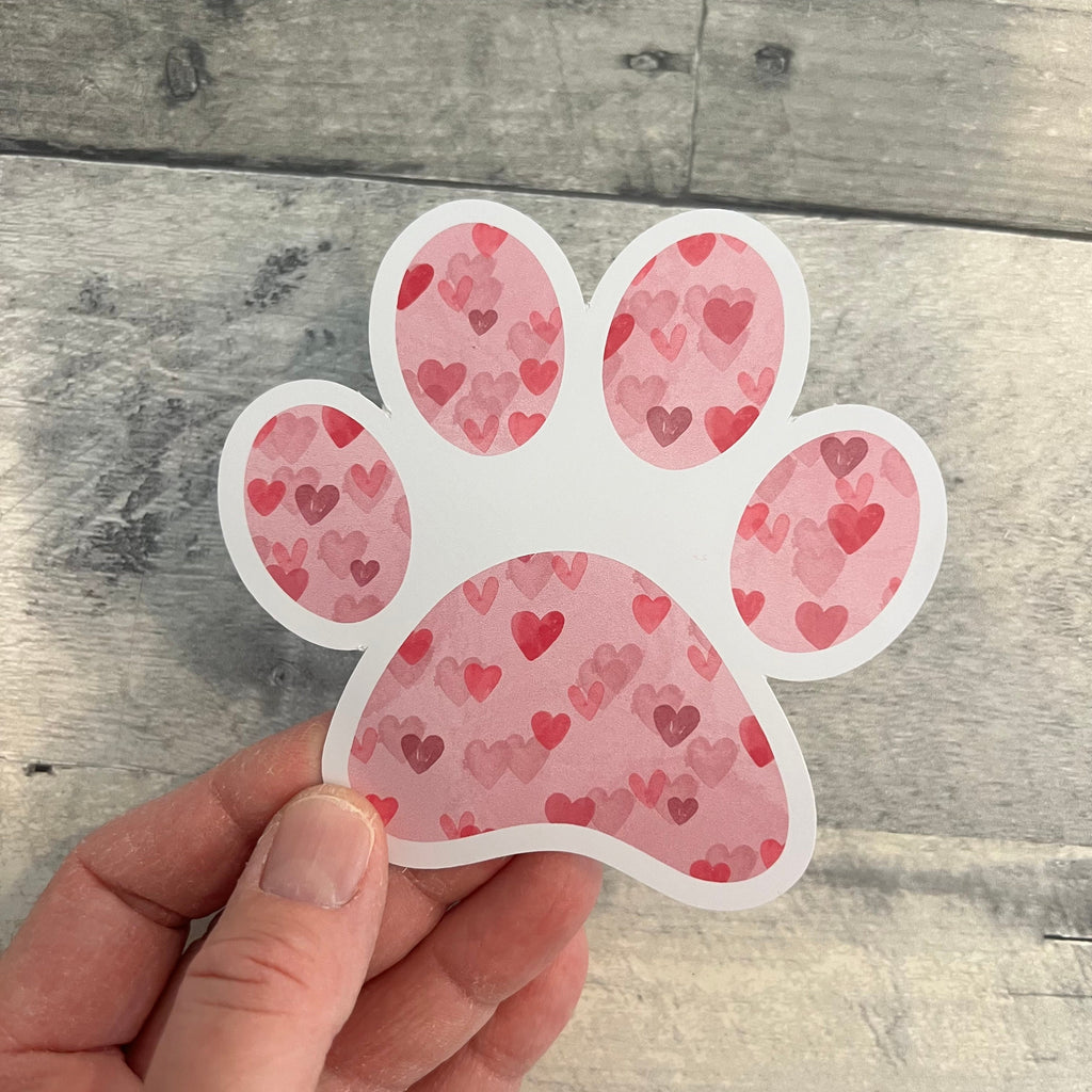 Paw Print Heart Sticker