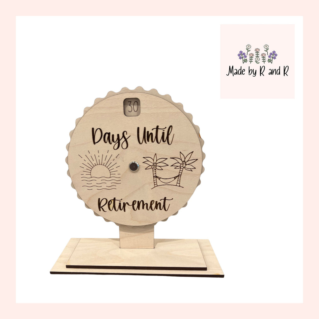 Desktop Wood Countdown Retirement Spinner