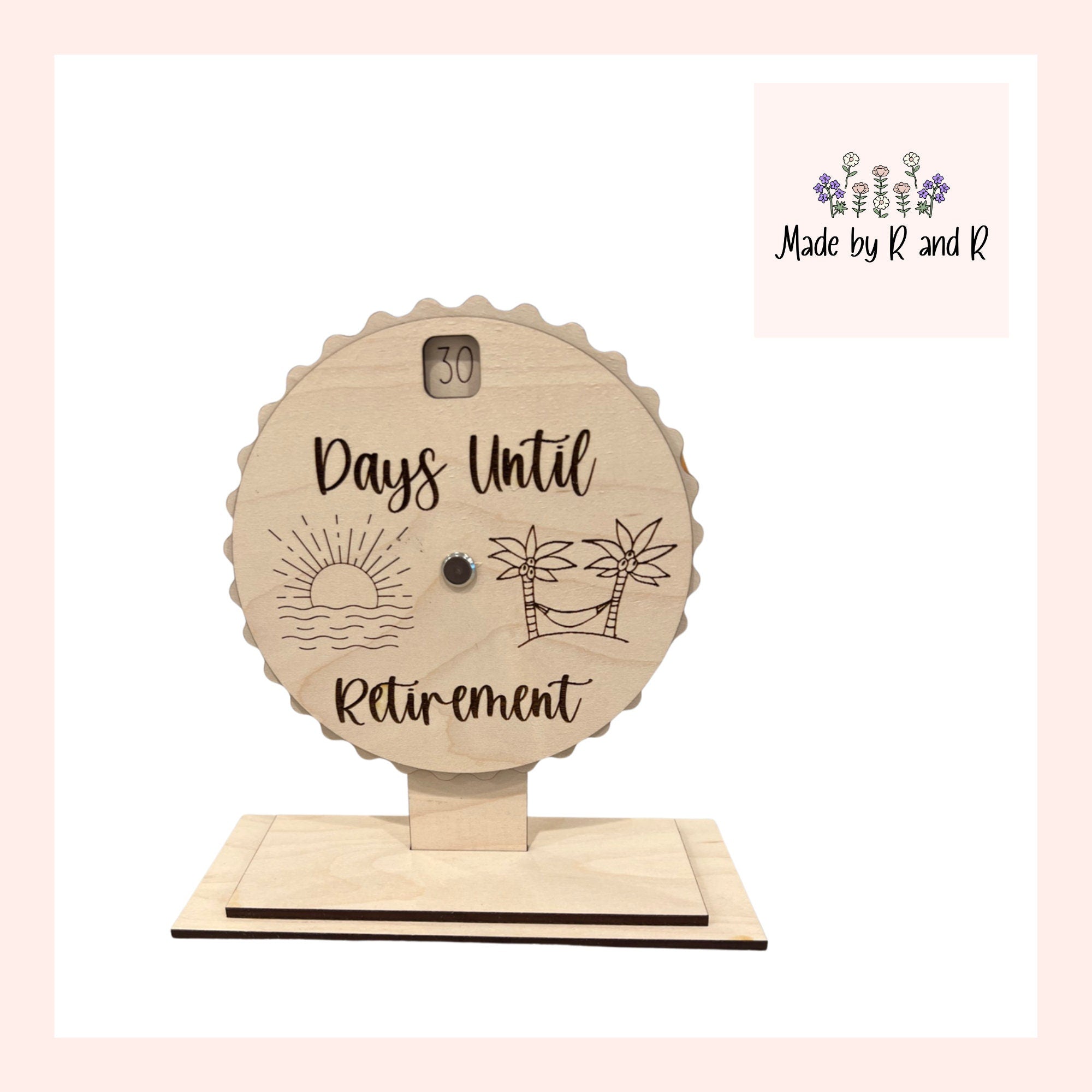 Desktop Wood Countdown Retirement Spinner