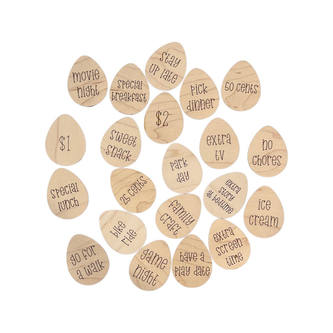 Wooden Easter Egg Tokens