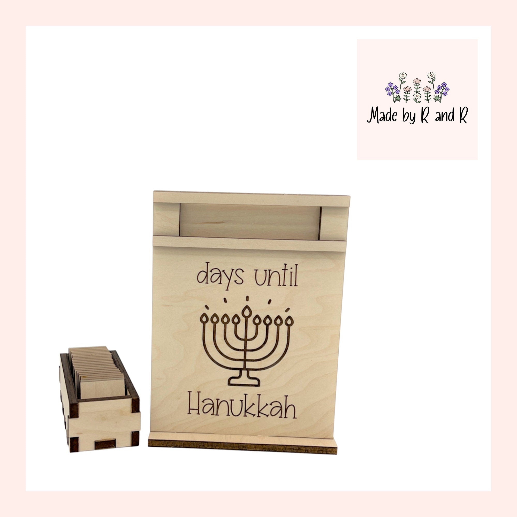 Days Until Hanukkah Wood Countdown