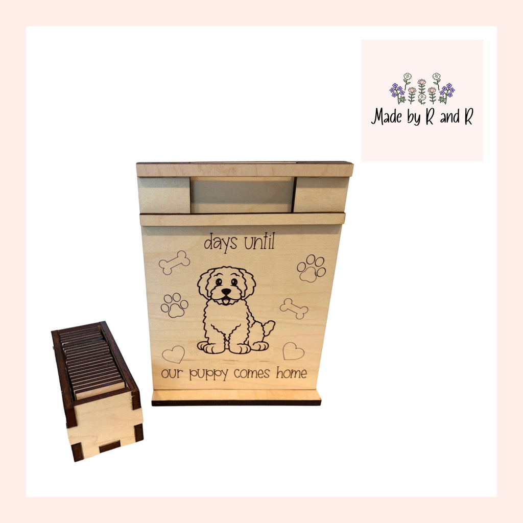 Days Until Our Puppy Comes Home Wood Countdown