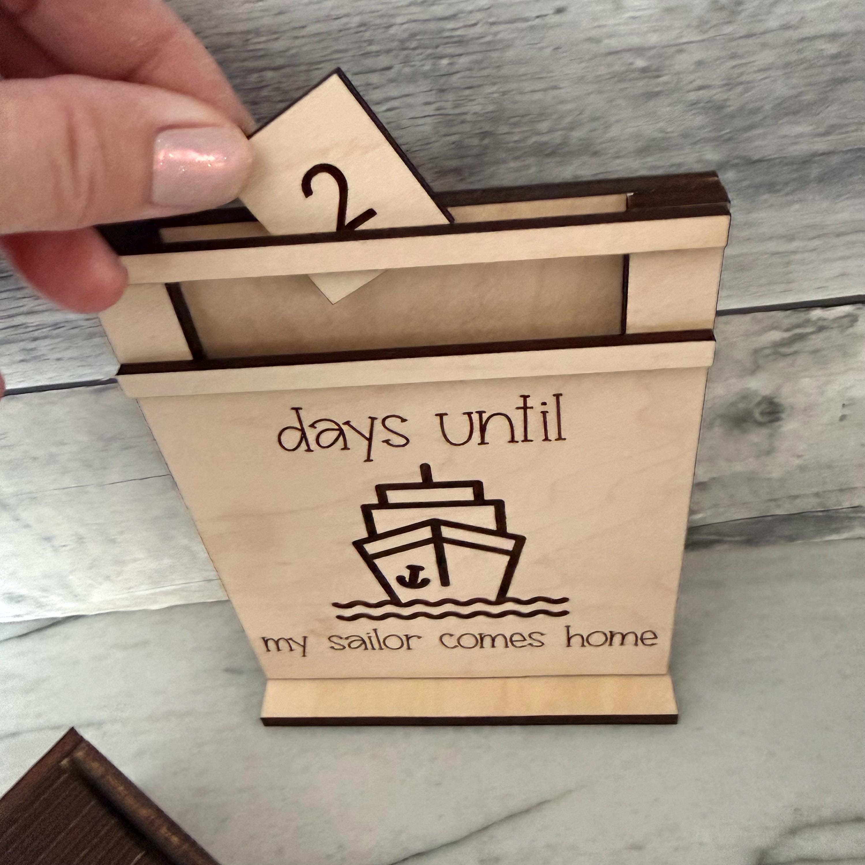 Days Until My Sailor Comes Home Wood Countdown From Made By R And R