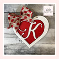 Monogram Heart Wood Sign